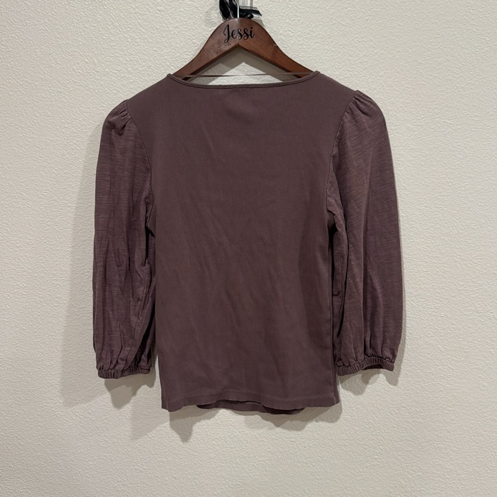 Sanctuary Purple Puff Sleeve Fitted Blouse - Picture 5 of 6